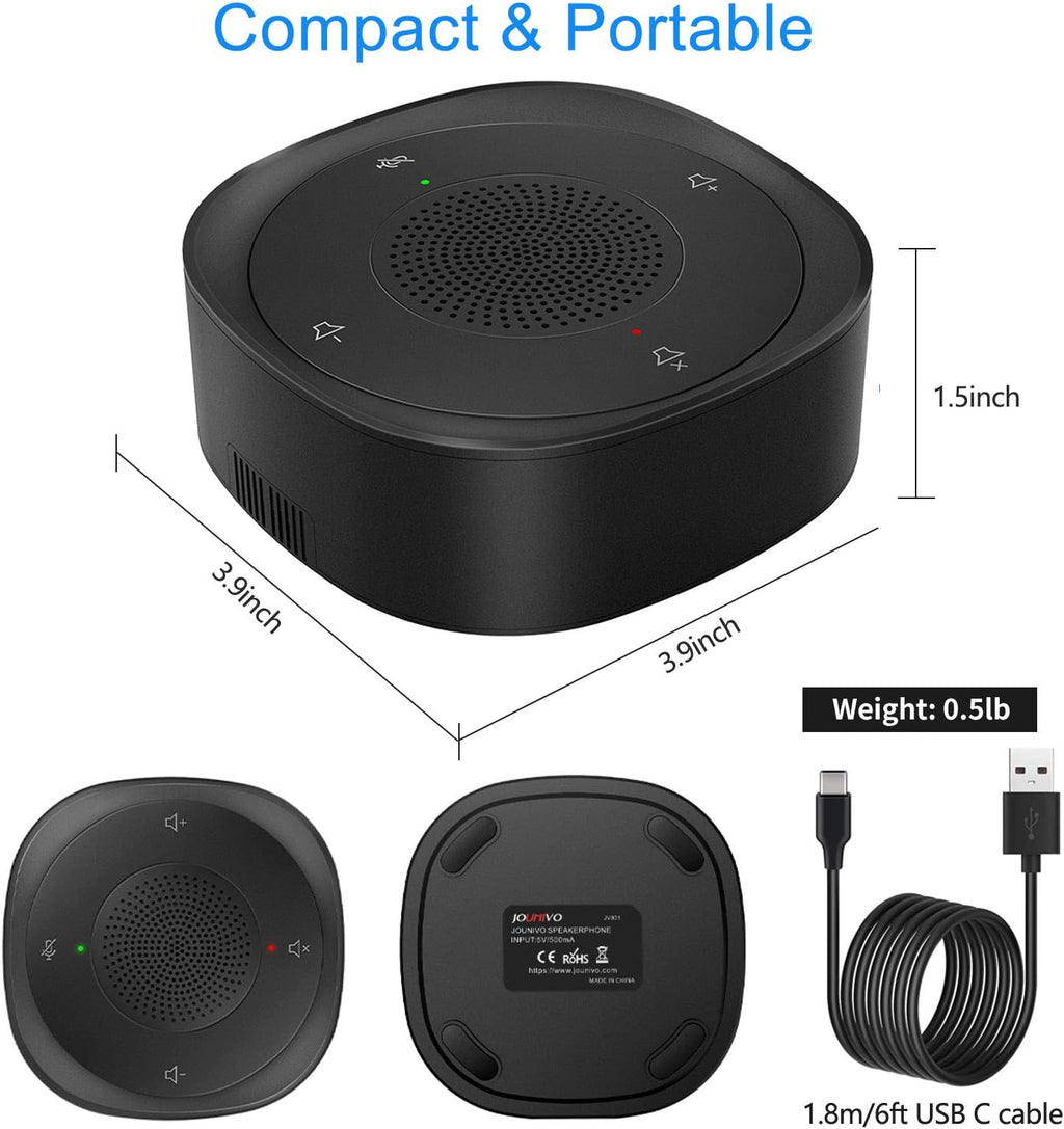 USB Speakerphone Microphone, Conference Speaker Omnidirectional Computer Mic with 360º Voice Pickup C36359