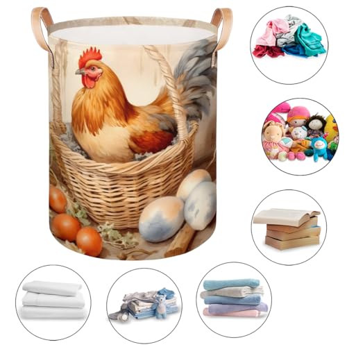Large Laundry Hamper with Leather Handles 68 Litres Capacity B72977