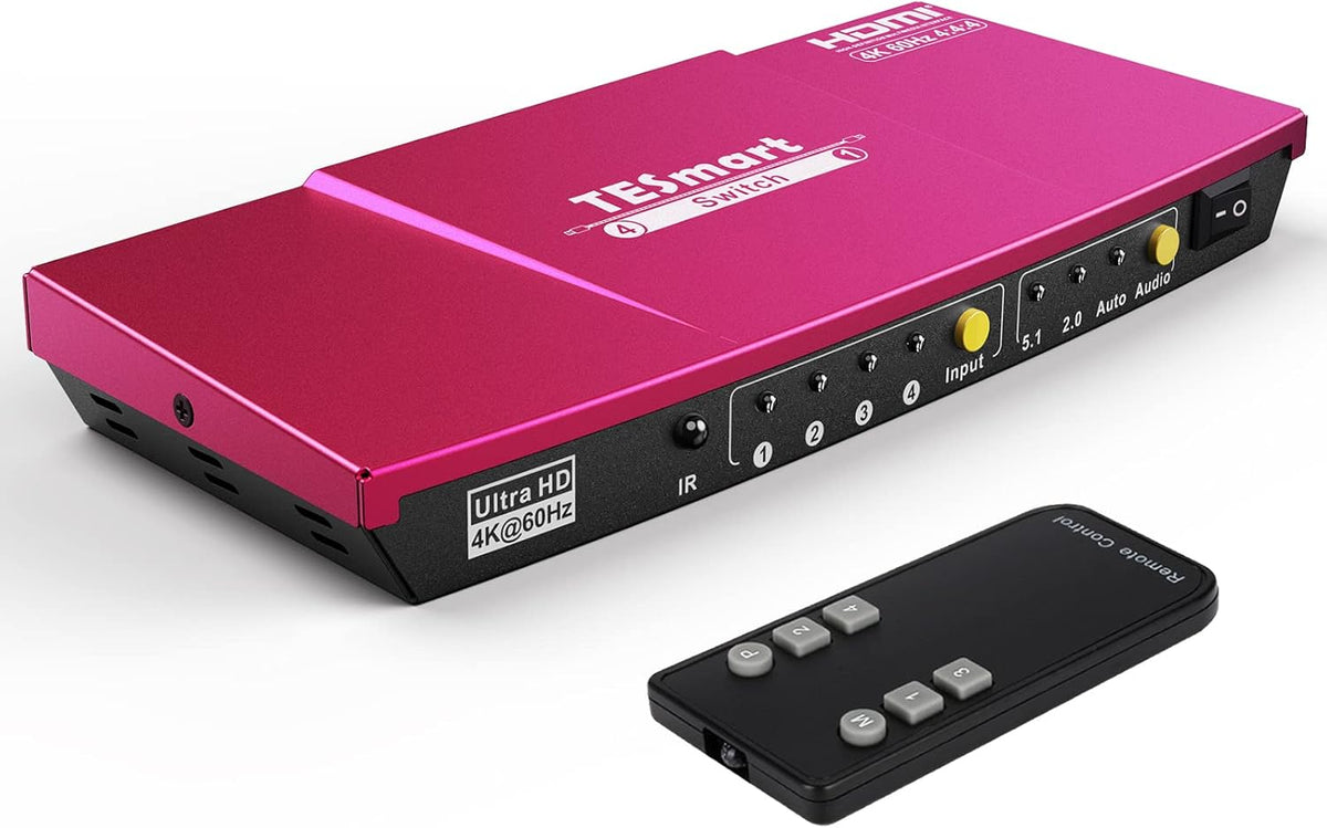 4 Port HDMI Switch 4K@60Hz 4 in 1 Out with Optical Audio Out F780
