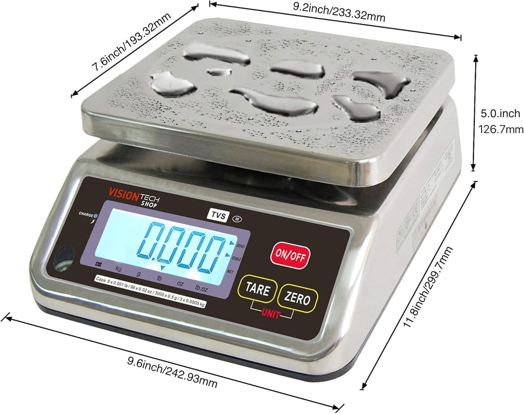 Stainless Steel Washdown Scale, 30lb Capacity A67251