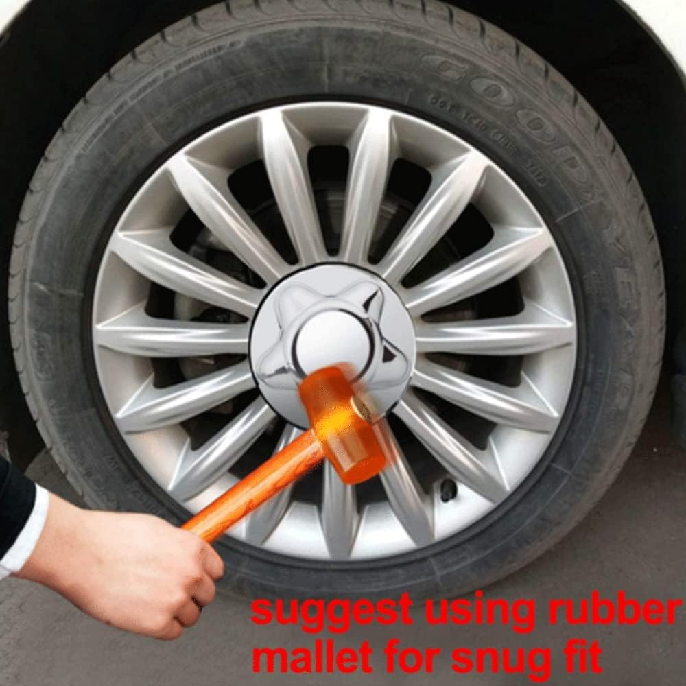 4PCS Chrome 5-Lug Steel Wheel Center Caps O13784