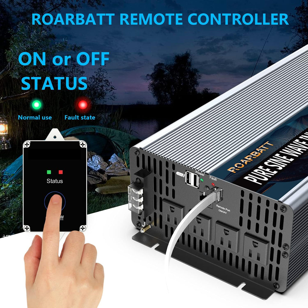 4000W Pure Sine Wave Power Inverter 12V to 110V with Remote Control P92860