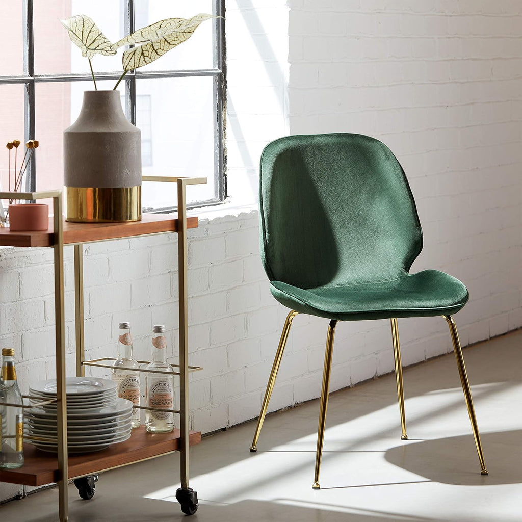 Modern Serving Cart Bronze and Walnut D40347