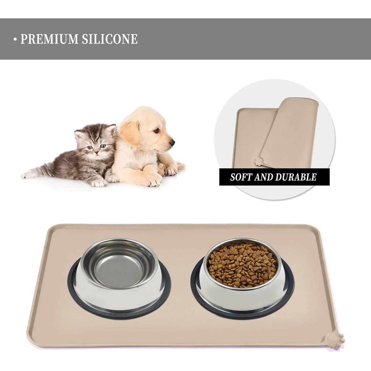 Waterproof Pet Feeding Mat with High Raised Edges M839