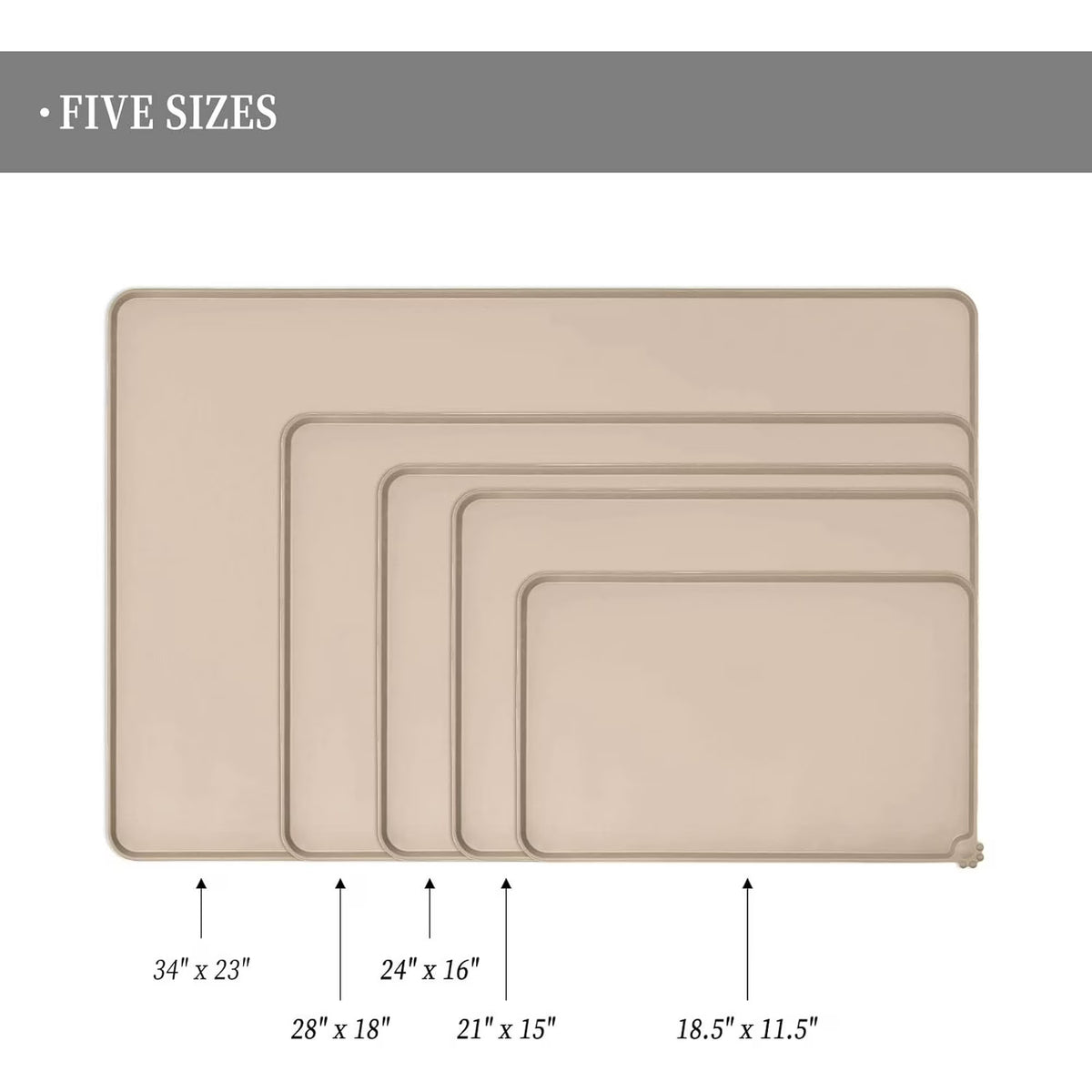 Waterproof Pet Feeding Mat with High Raised Edges M839