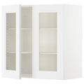 White 30x15x30 Wall Cabinet with 2 Glass Doors O394663
