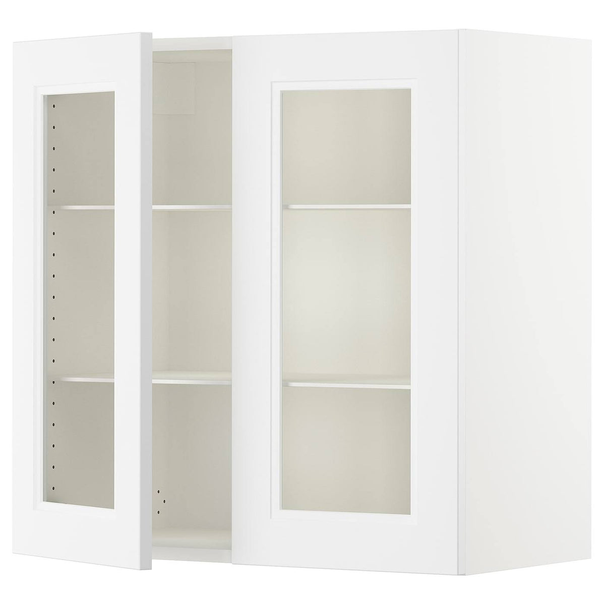 White 30x15x30 Wall Cabinet with 2 Glass Doors O394663