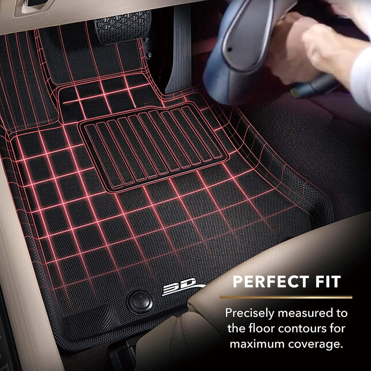 All-Weather Floor Mats Custom Fit Car Mats Floor Liners Black J948885