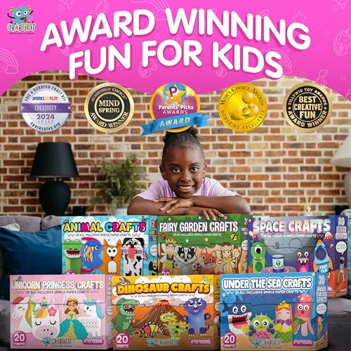 20 Animal Toddler Arts and Crafts for Kids Ages 3-10 Years, All-Inclusive Animal Craft Kits Y374981