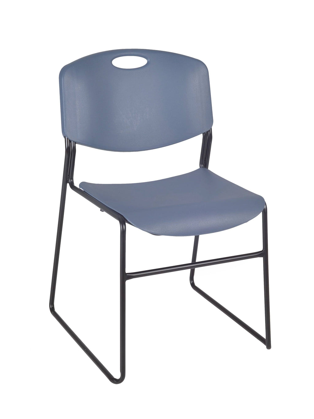 60x22 Training Table Mocha Walnut and 2 Stack Chairs Blue X2743
