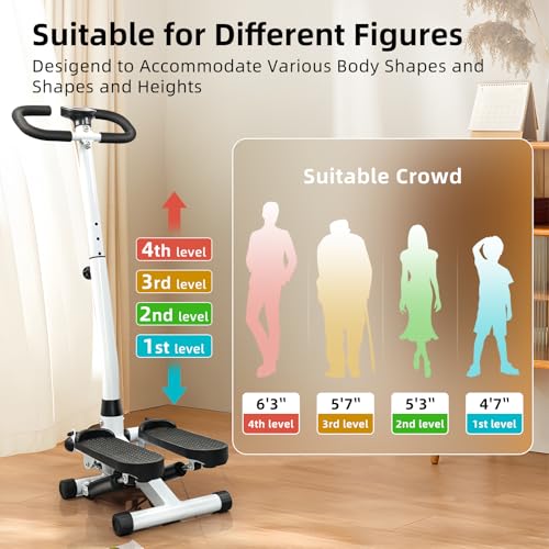 Stepper Machine with Resistance Bands, 300LBS MAX Weight Capacity, Adjustable Height J814052