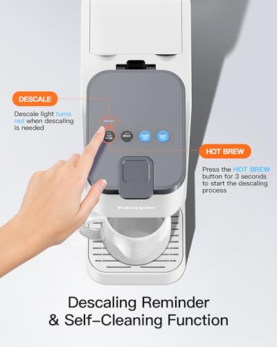 White 3 in 1 Single Serve Coffee and Tea Maker with 16oz Water Reservoir L44413