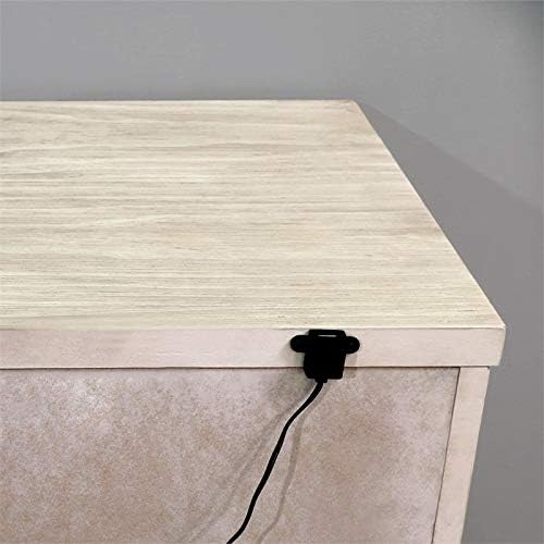 Antique White Wood Nightstand with USB Outlet Y409341