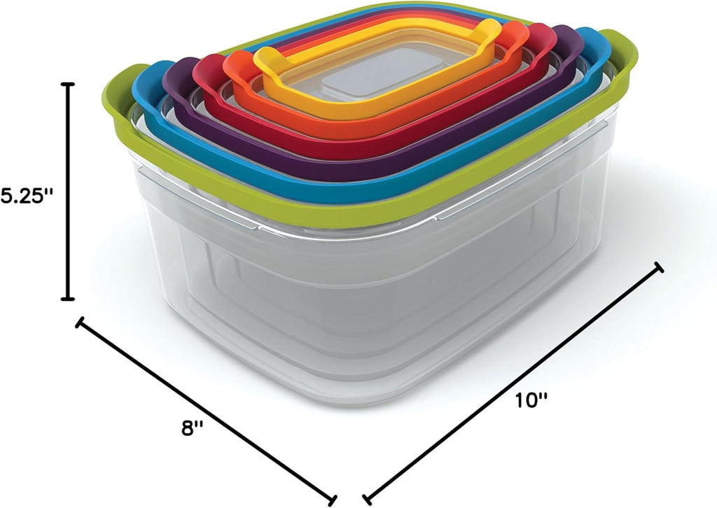 10-Piece and 12-Piece Plastic Food Storage Container Sets with Airtight Lids F720