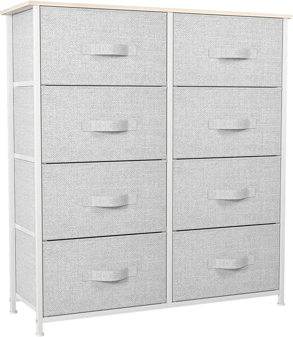 Brown 8 Drawer Fabric Storage Tower with Steel Frame B469