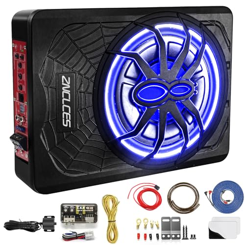 10" 1200W Slim Under Seat Powered Car Subwoofer with Amplifier C485388