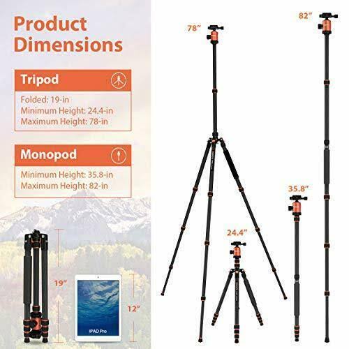 Carbon Fiber Camera Tripod Monopod with 360 Degree Ball Head K232882