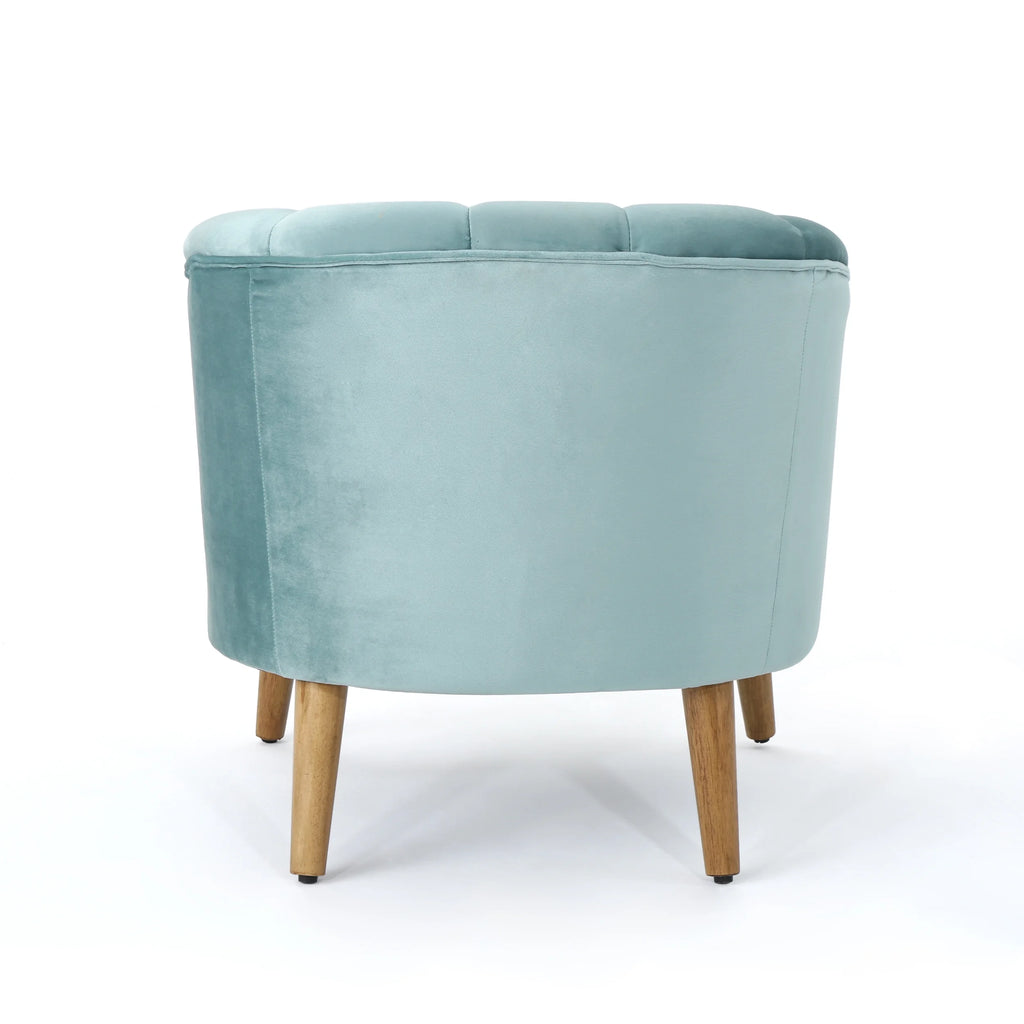Seafoam Blue Velvet Club Chairs, Set of 2 N44977