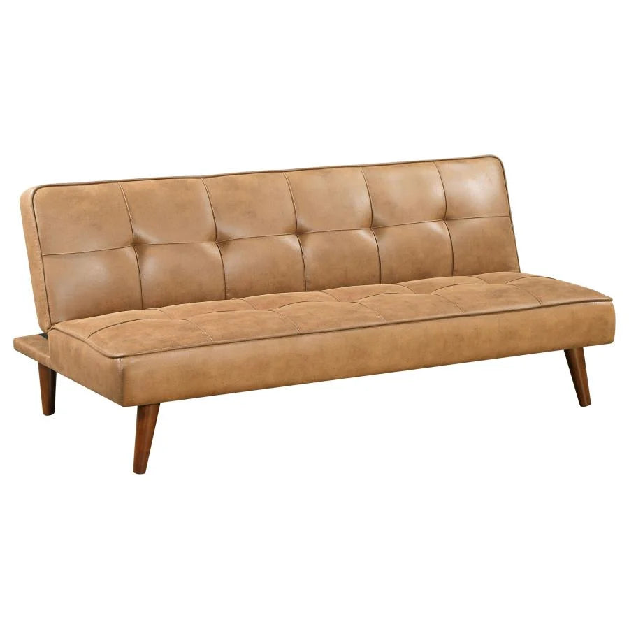 Faux Leather Tufted Convertible Sofa Bed H38174