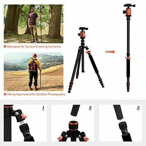 Carbon Fiber Camera Tripod Monopod with 360 Degree Ball Head K232882