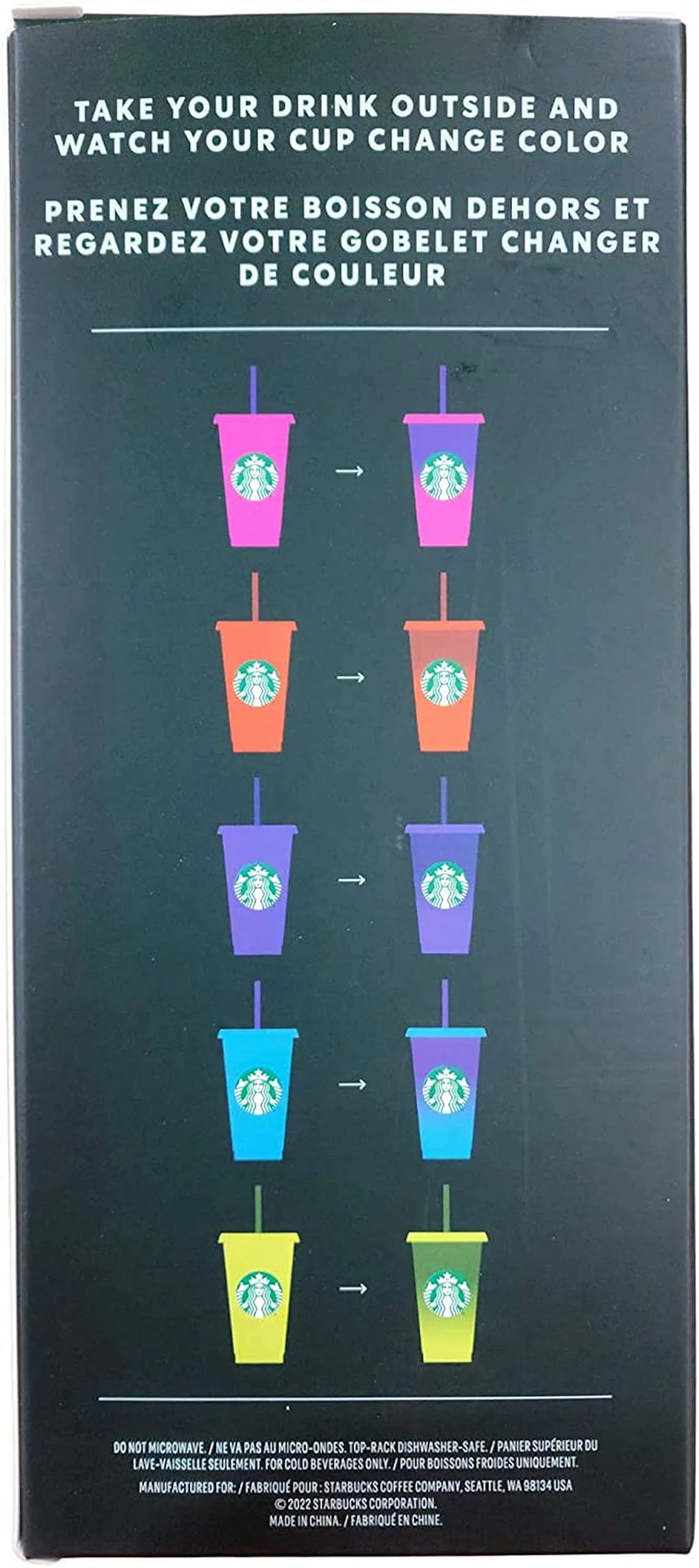 Color Change Cold Cups with Straws 24oz Pack of 5 N990