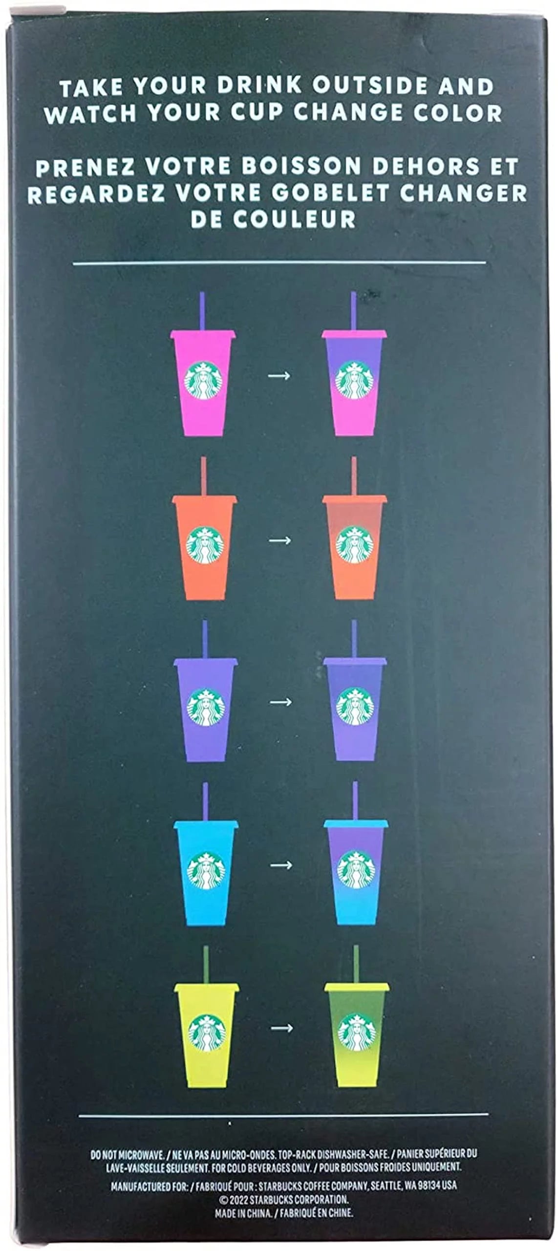 Color Change Cold Cups with Straws 24oz Pack of 5 N990