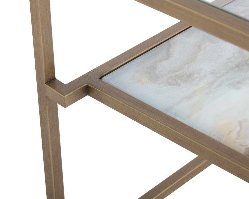 Clear/Antique Brass End Table N72855