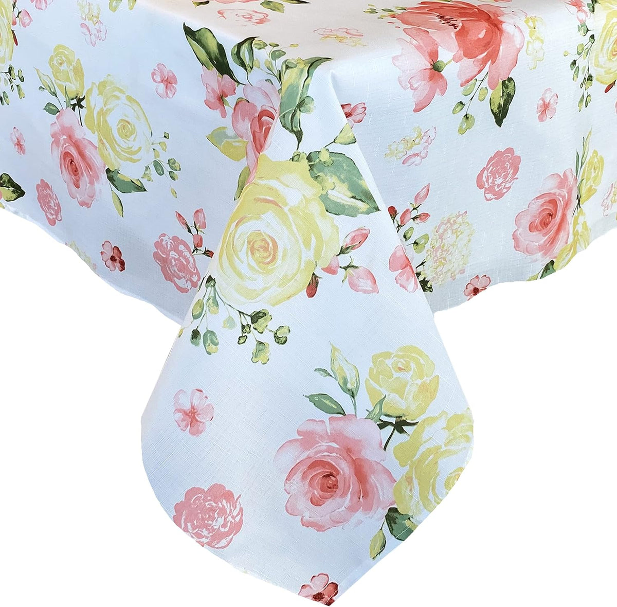 Rose Print Fabric Tablecloth, 70” Round B751