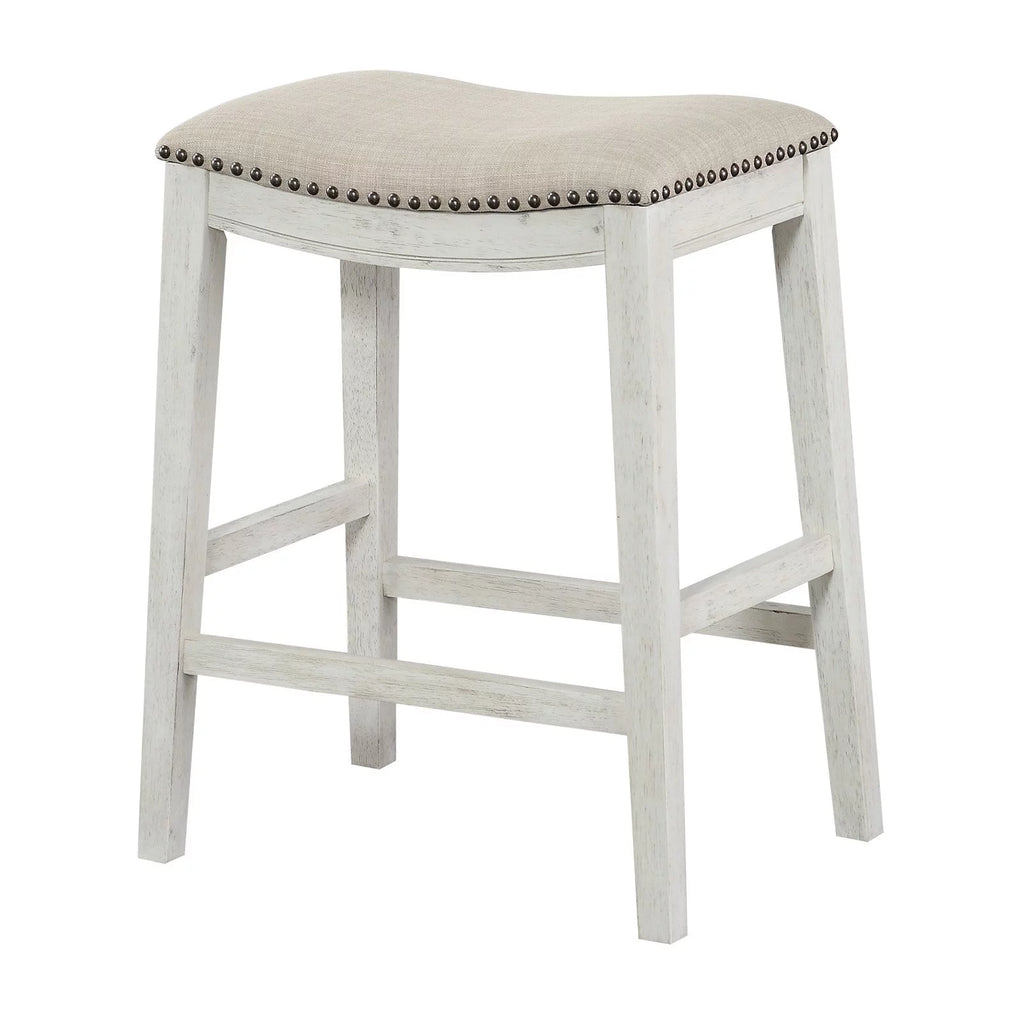 Beige Fabric Saddle Stool 2-Pack N3649