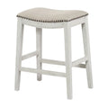 Beige Fabric Saddle Stool 2-Pack N3649