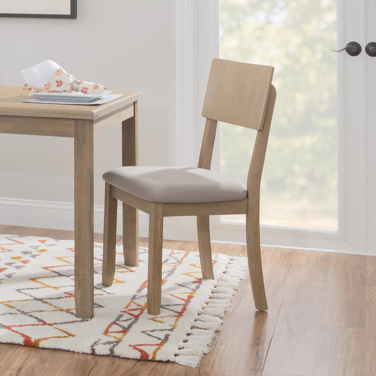 Gray Wash Upholstered Dining Chair Set of 2 D968