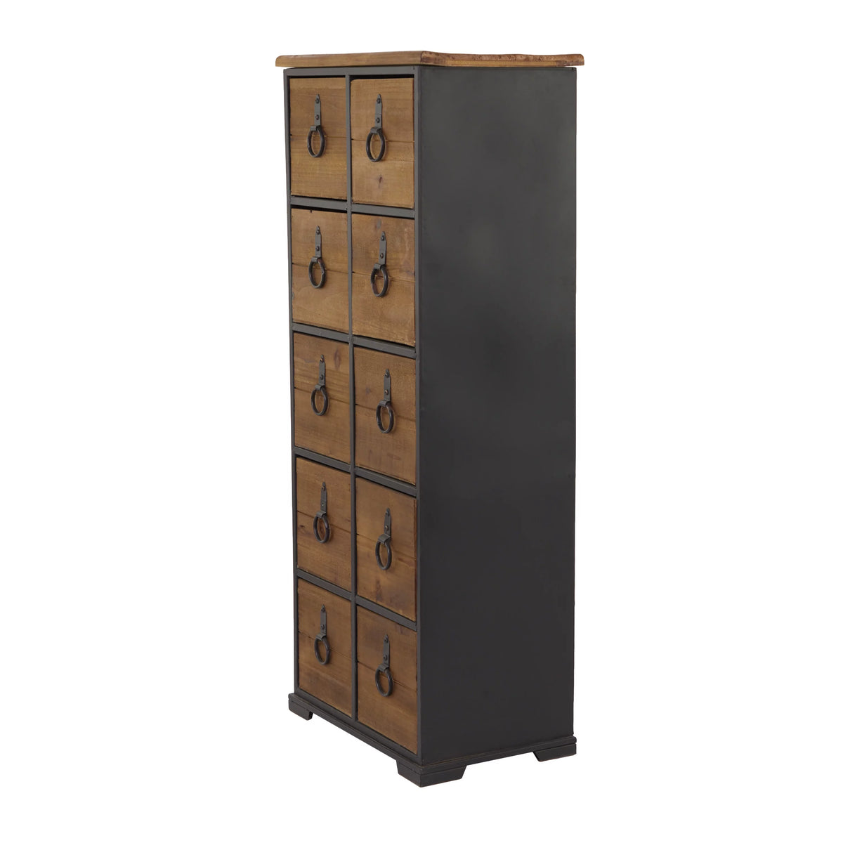 Rustic Wood Chest with Black Handles G452