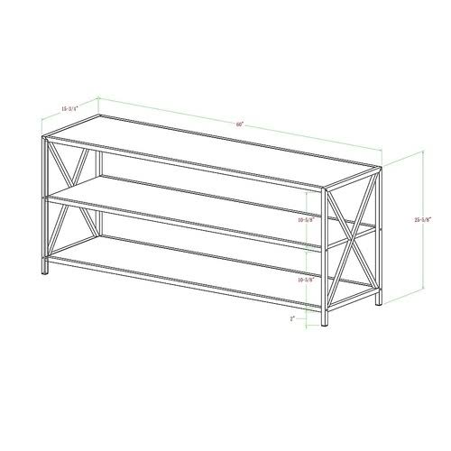 Industrial Metal and Wood 3-Shelf Bookcase Slate Gray/Black Metal P6001