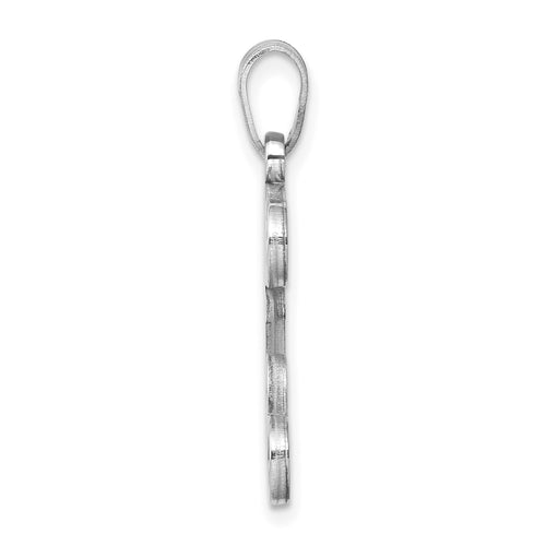 10K White Gold Initial Letter E Pendant F813