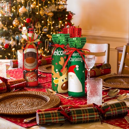12 Pieces Christmas Wine Bottle Bags F458