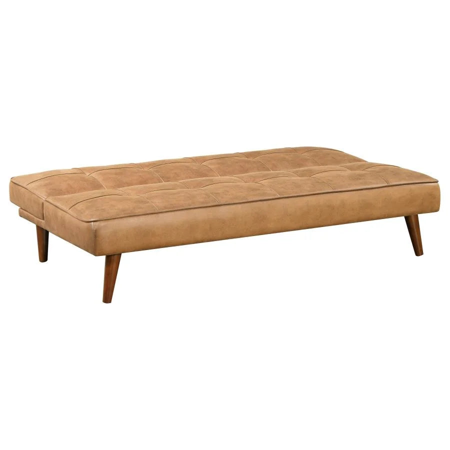 Faux Leather Tufted Convertible Sofa Bed H38174