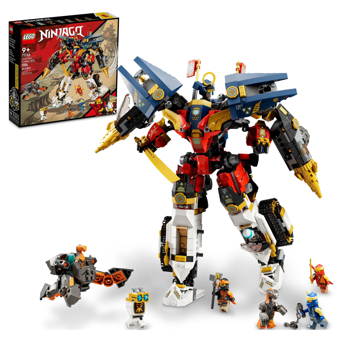 4 in 1 Mech Set with Toy Car, Jet Plane and Tank Toys plus 7 Minifigures H986