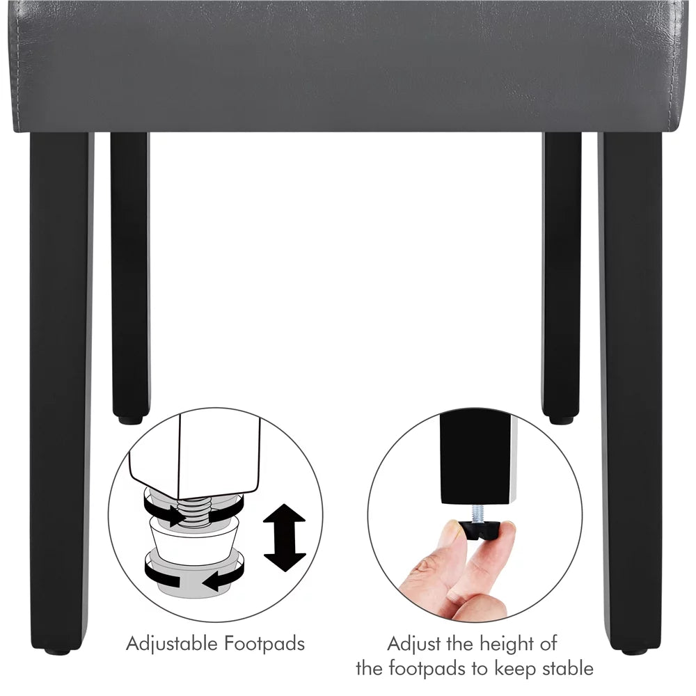 Gray Tufted Padded Dining Chair Set of 2 W60552