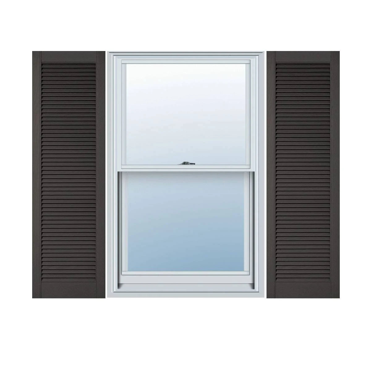 Tuxedo Grey Vinyl Louver Shutters, Per Pair Y140592