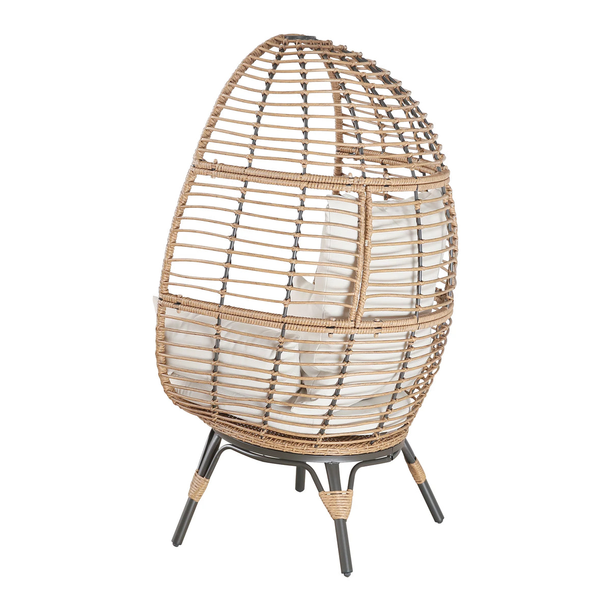Outdoor Wicker Egg Chair with 4 Cushions M5826