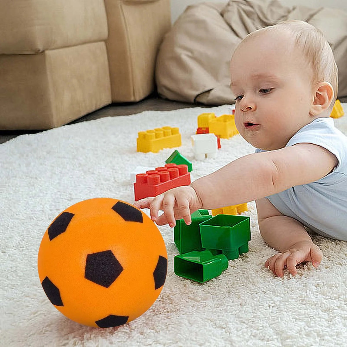Mute Ball Indoor Children's Silent Football Racket Ball Sports Ball Toys Baby Sponge Ball Frame X148