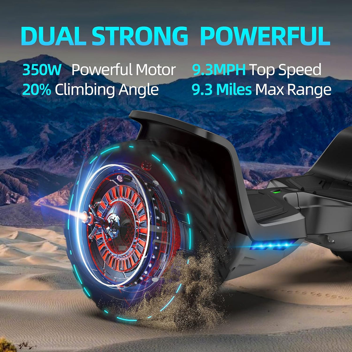 Offroad All Terrain 8.5 Two-Wheel Self Balancing Hoverboard with Bluetooth Speakers and Lights Z428727