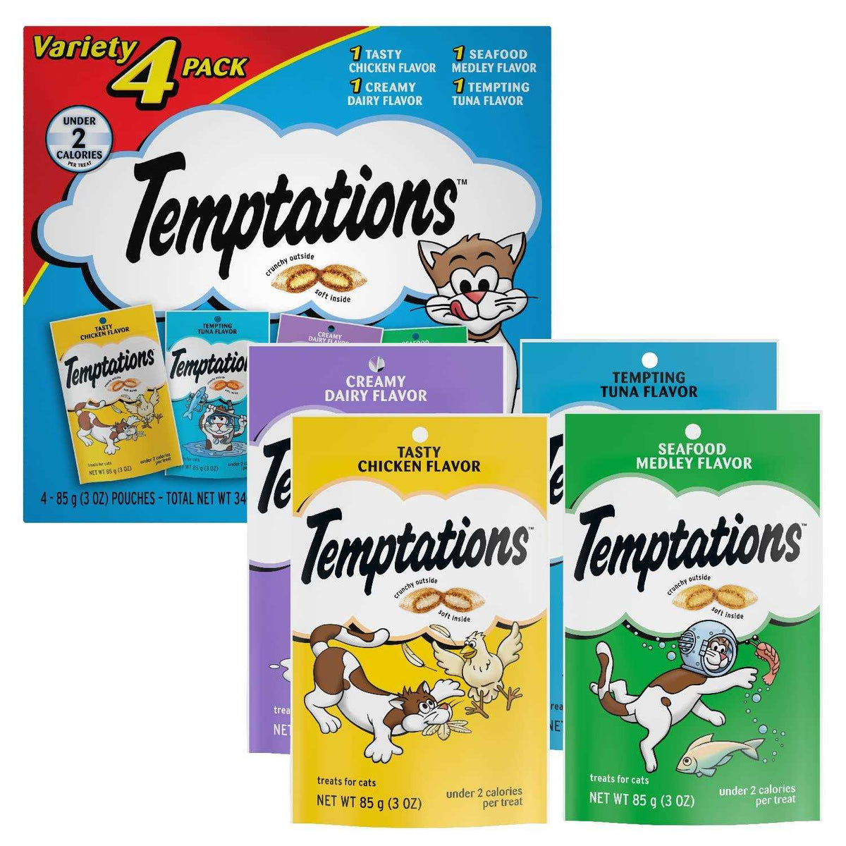 Crunchy and Soft Cat Treats Variety Pack B207