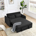 Black Pull Out Loveseat Sofa Bed with 2 Detachable Arm Pockets V13103