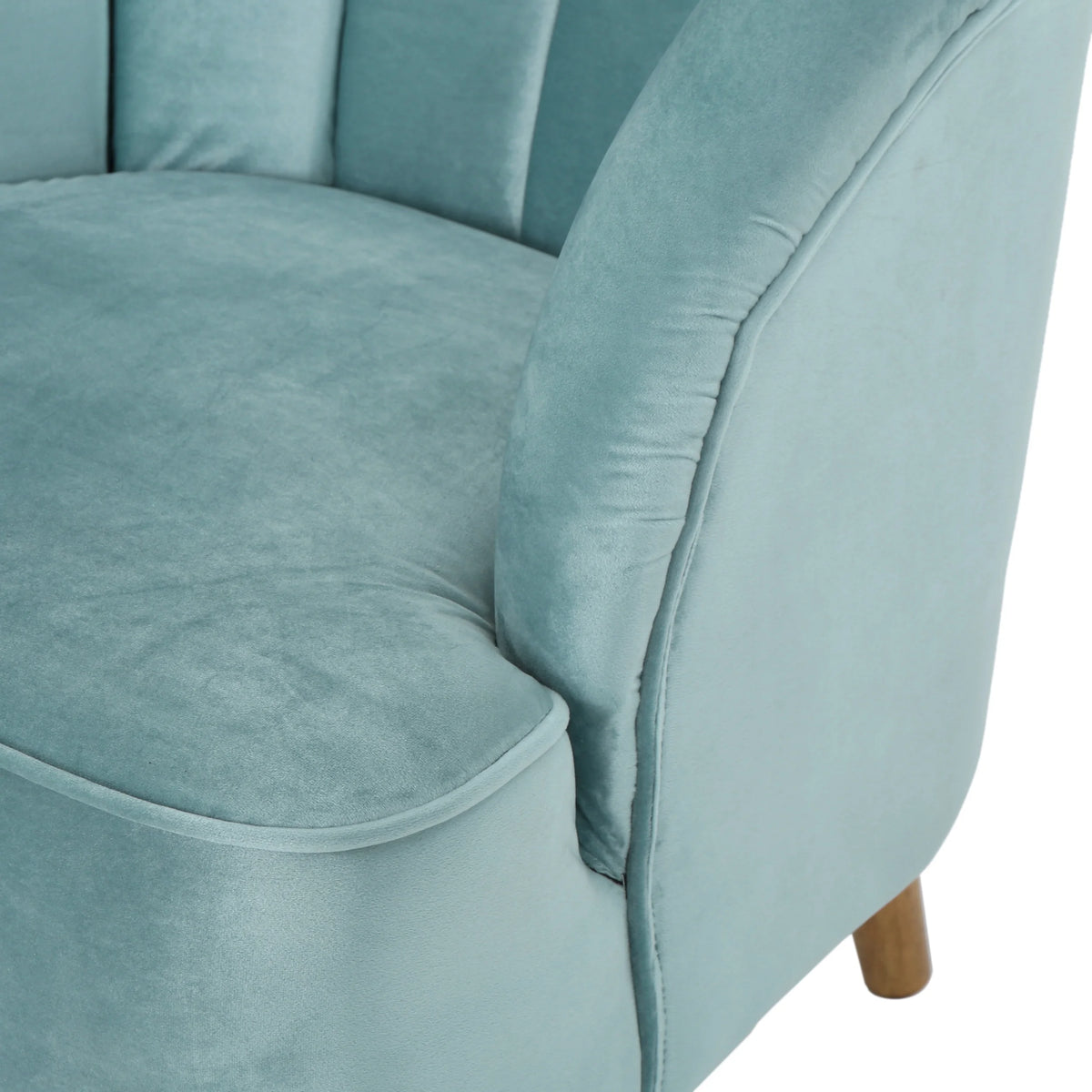 Seafoam Blue Velvet Club Chairs, Set of 2 N44977