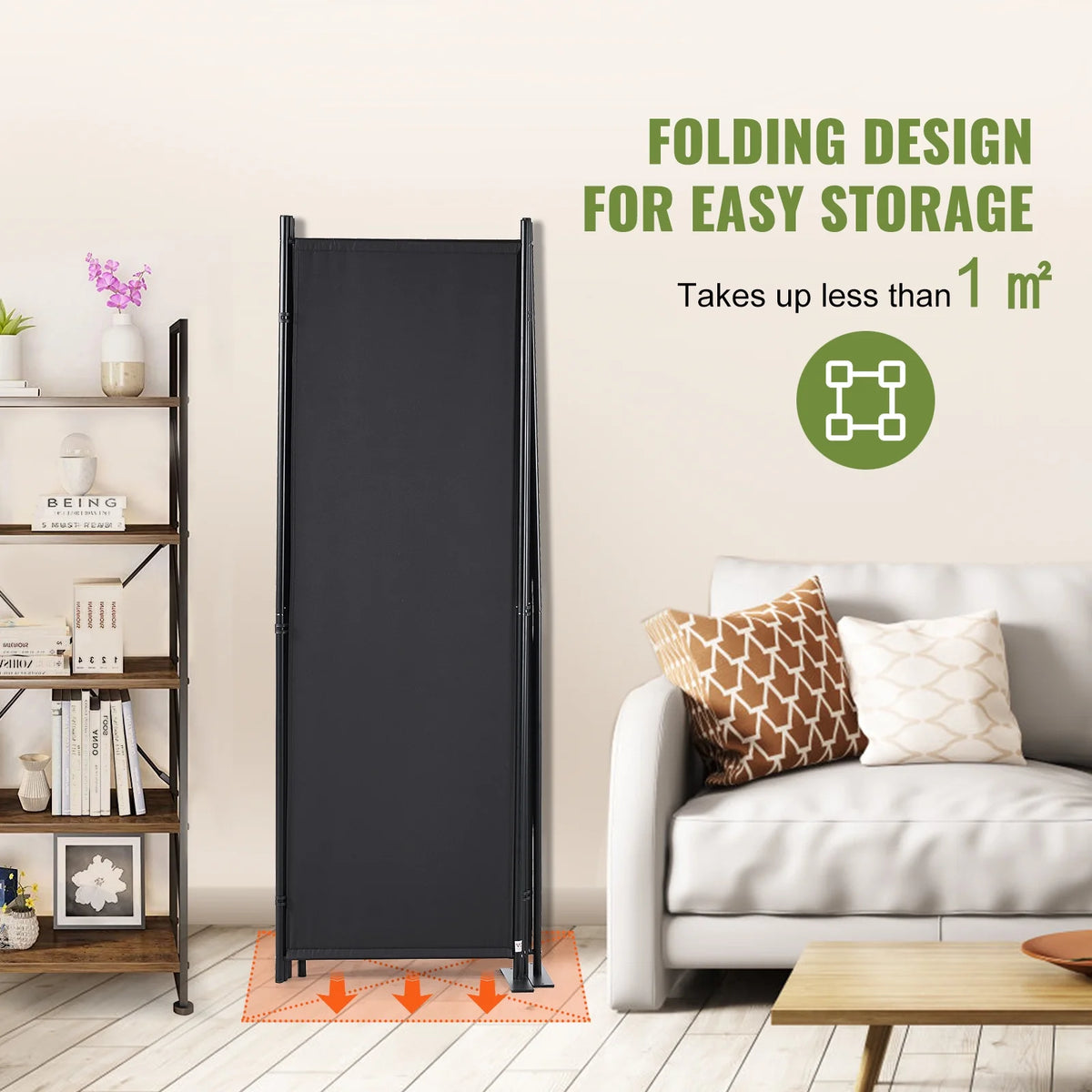 4-Panel Folding Privacy Screen Room Divider D73778