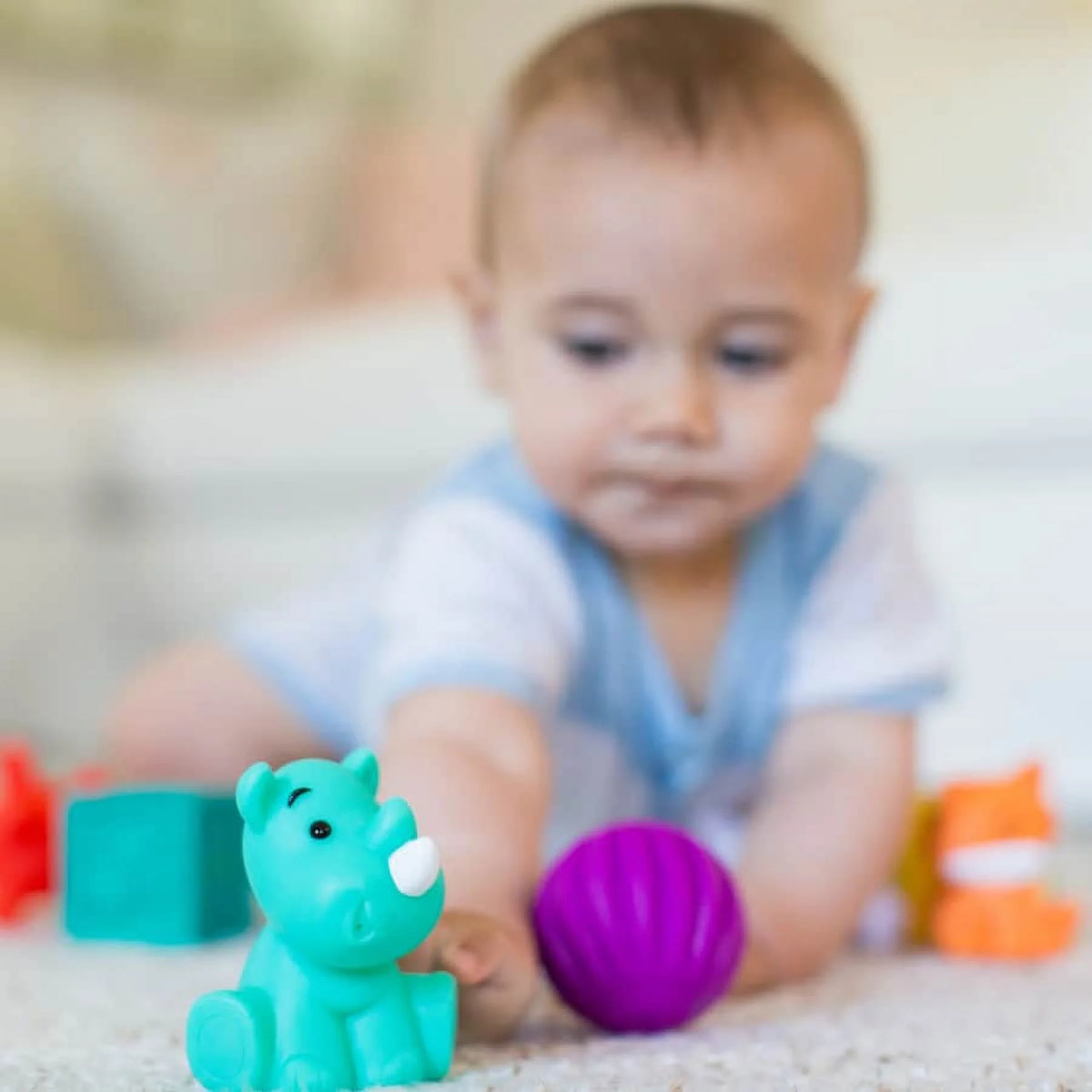 9-Piece Multicolor Textured Balls, Blocks and Characters Set F313