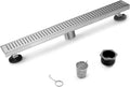 Matte Black Stainless Steel Rectangle Shower Drain with Hair Strainer, Pack of 2 S615