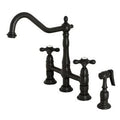 Matte Black Kitchen Faucet with Brass Sprayer E439898