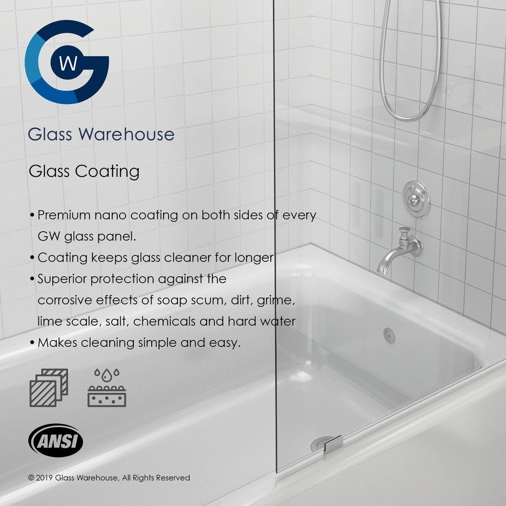 63.75x22 W x 78x22 H Hinged Frameless Shower Door C267549